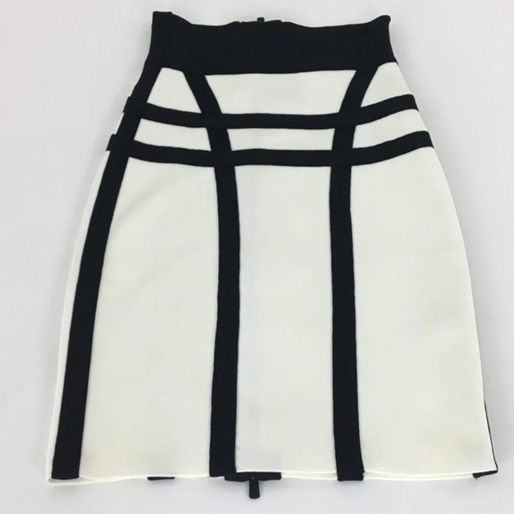 Herve Leger Bandage Pencil Skirt‎ XS Black White - Picture 3 of 7